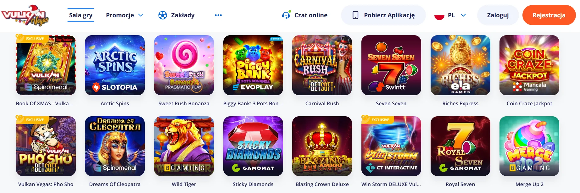 Vulkan Vegas Casino strona z grami online